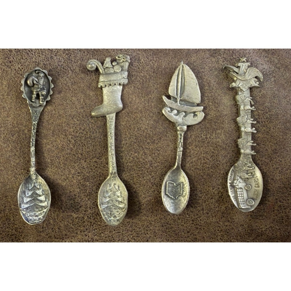 Collectible Spoons Various Lot Of 4 Some Pewter